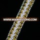 hotfix Diamond Woven webbing with copper chain, 1.5cm